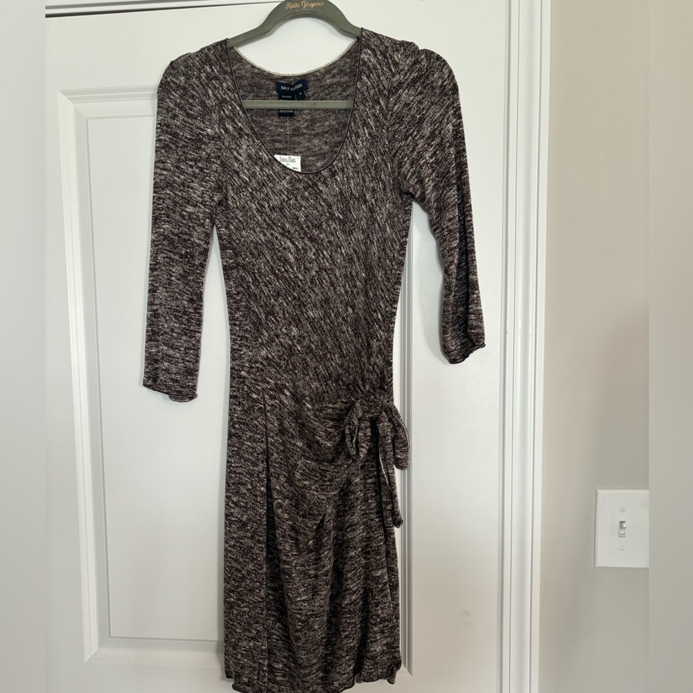 Max Edition sweater dress, size small, brown and cream colors, tags still on